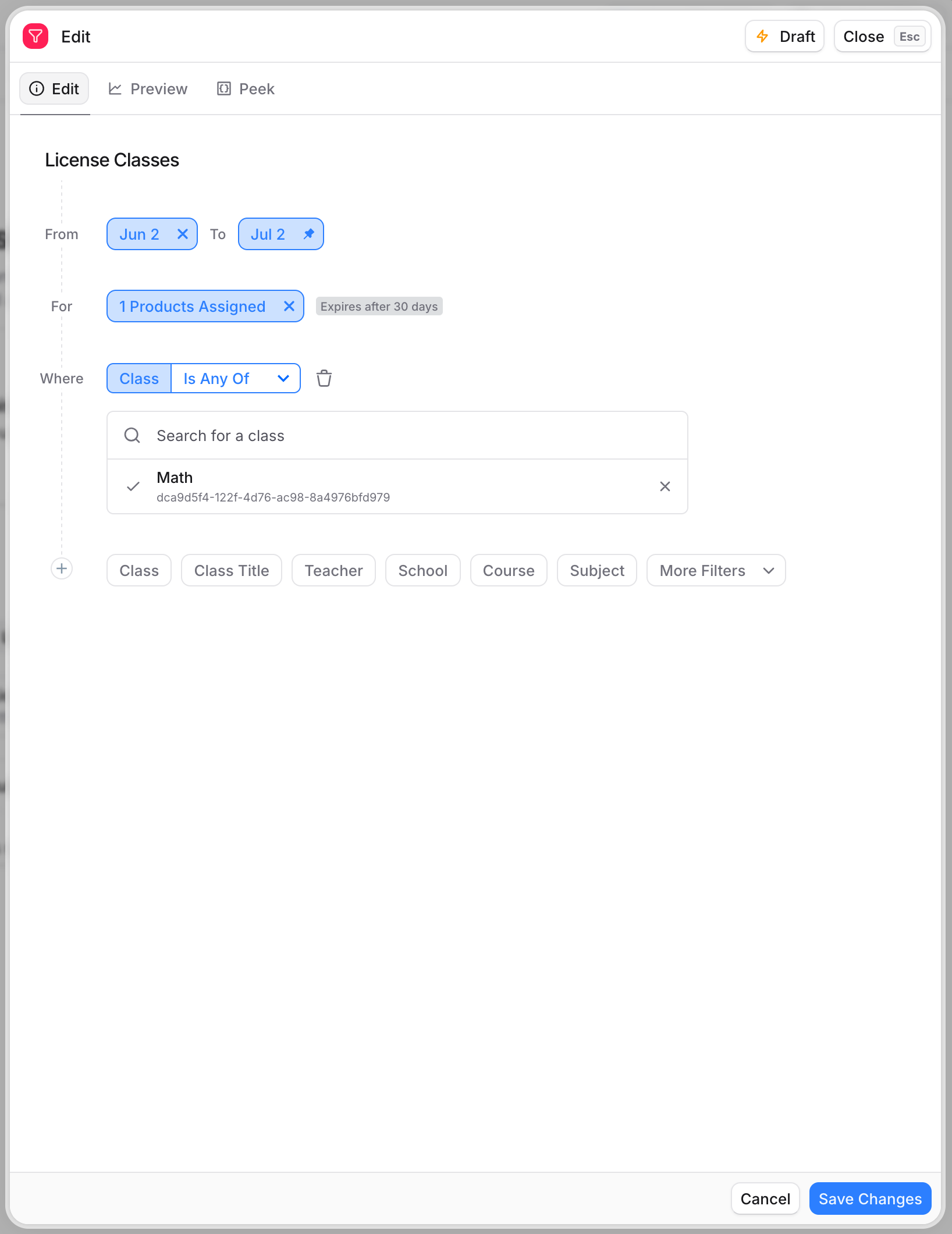 Licensing Editor